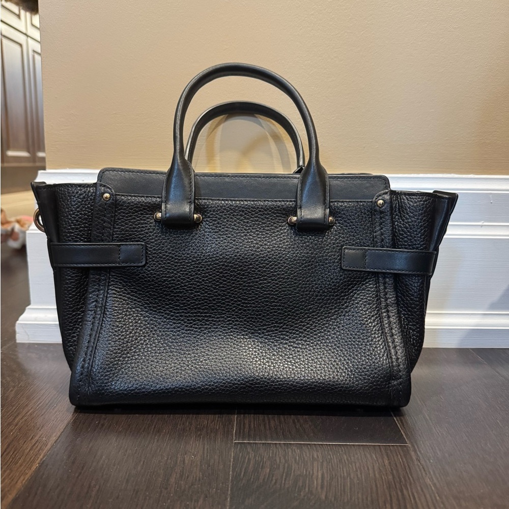 πCoach Black Leather Satchel - Picture 6 of 12